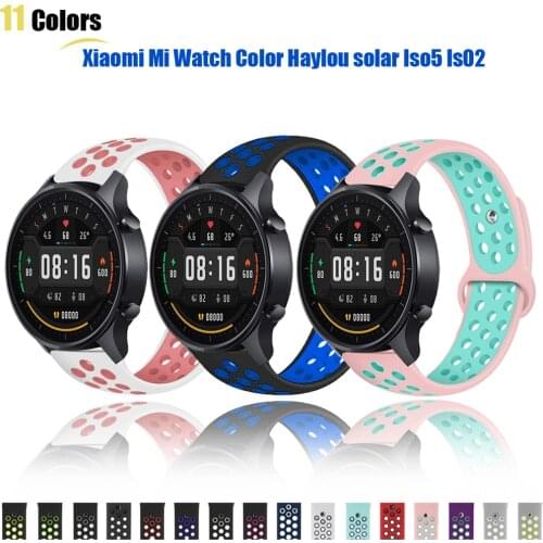 Silicone Strap for xiaomi mi watch color Watchband Replacement 20/22mm Bracelets for xiaomi haylou Ls02 solar Ls05 Wrist belts