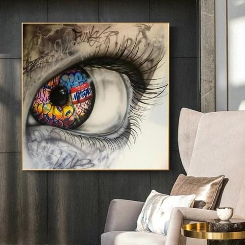 Modern Abstract Graffiti Eye Street Art Picture On Canvas Wall Art Prints Fine Poster Painting For Living Room Wall Decoration