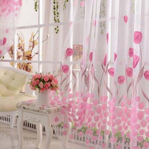 Tulip Sheer Curtains 2020 Modern Tulle Printing For Bedroom Window