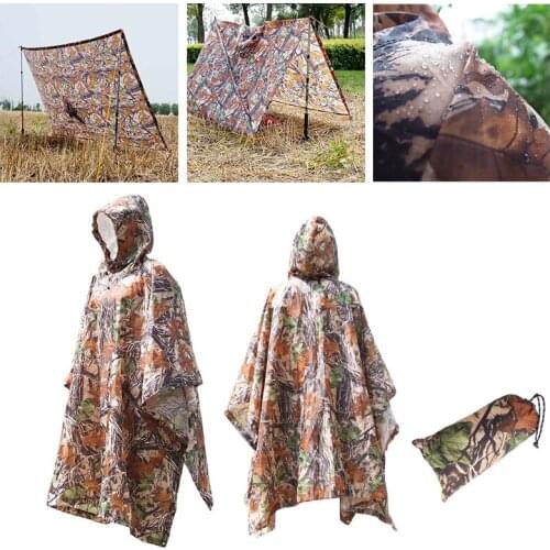 1PC New Rain Poncho Adult Waterproof Raincoat Camping Tent Mat Awning Outdoor Camping Hiking Fishing Mountain Climbing Travel