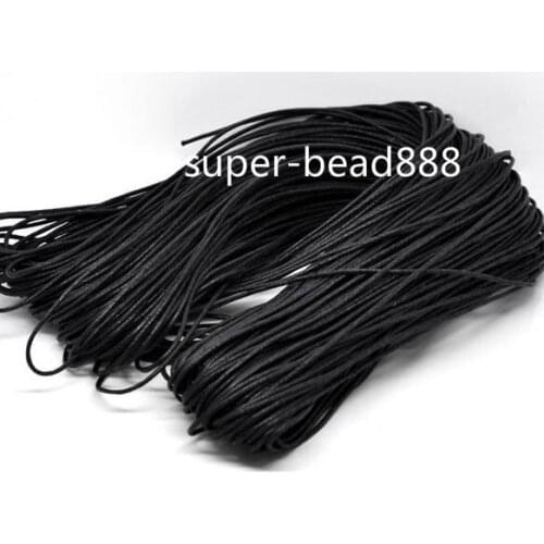 Craft Jewelry Making100M Black Waxed Cotton Necklace Cord 2mm Free Ship