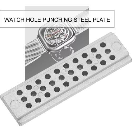 30 Holes Watch Riveting Stake Holder Steel Punch Block Watch Strap Drilling Carving Hole Punching Plate Watchmaker Repair Tool