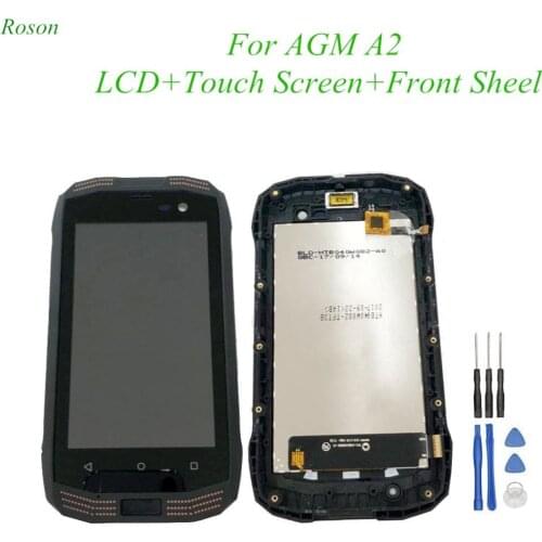 Roson Original AGM A2 LCD Display and Touch Screen 4.0" Digitizer With Frame Assembly Repair Parts for AGM A2