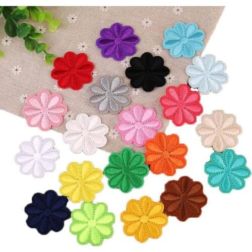 10PCs Sunflower Patches For Child Clothing Nonwovens Embroidery Appliques DIY Scrapbooking Craft Knee Patches Jacket 4.3x4.1cm