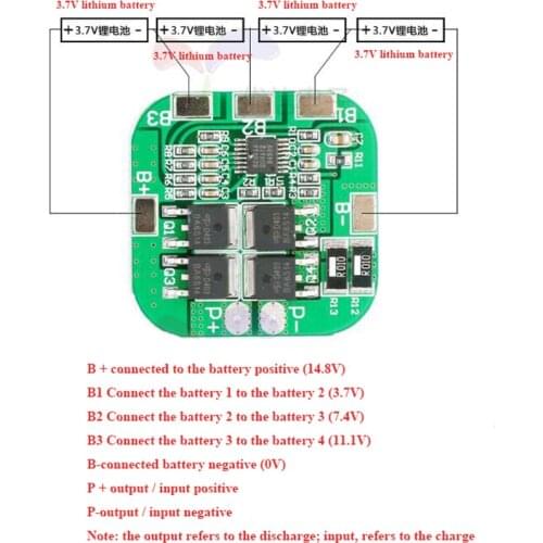 2PCS 4S 14.8V 10A 18650 Li-ion Lithium Battery Charger Module Protection Board PCB For LicoO2 Limn2O4c 16.8V 18650 li Battery