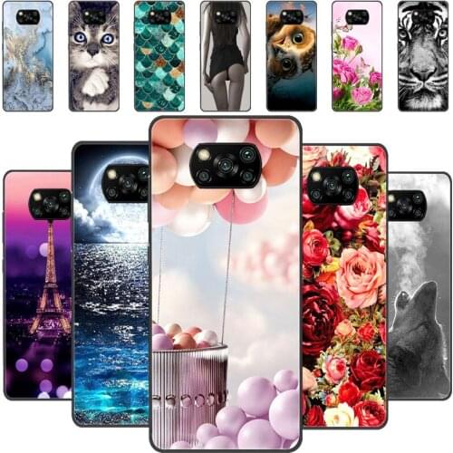 Phone Cases for Poco X3 Pro NFC Fundas TPU Bumper Soft Silicone Cover for Xiaomi Poco X3 Pro Case PocoX3 X 3 X3 NFC Black Funda