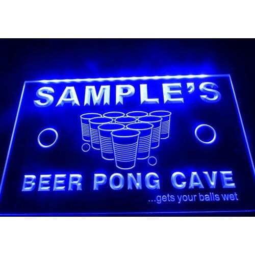 DZ048- Name Personalized Custom Beer Pong Cave Bar Beer LED Neon Light Sign hang sign home decor crafts