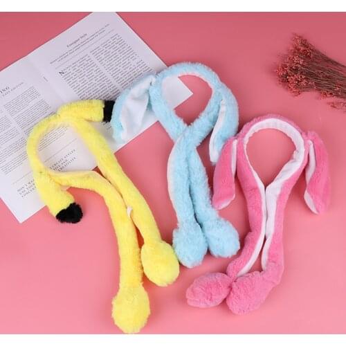 Hot !！Cute Rabbit Ear Hat Headband Can Move Cute Cap Plush Gift Moving Hat Dance Toy