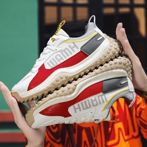 High Quality Sneakers Men Shoes Mesh Breathable Fashion Lightweight Mens Casual Shoes Red Big Size 39-45 Men Tenis Gym Shoes
