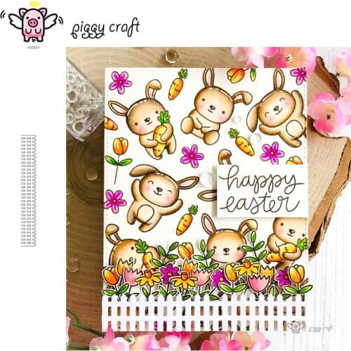 Piggy Craft metal cutting dies cut die mold Fence edge decoration Scrapbook paper craft knife mould blade punch stencils dies