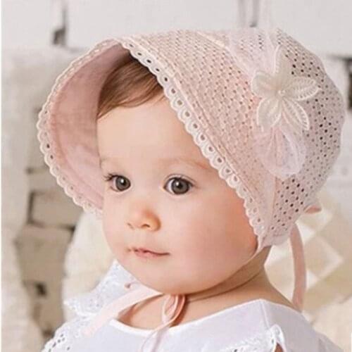 Cute Toddlers Baby Girls Flower Princess Sun Hat Cap Summer Cotton Hat Bonnet UK