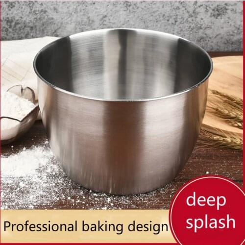 Stainless Steel Bowls Mixing Bowl Deep Mixing Egg Bowls 21x13cm Kitchen Metal Bowl for Baking Salad