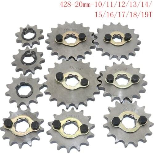 Motorcycle Parts Sprocket 428 10T 11T 12T 13T 14T 15T 16T 17T 18T 19T 20mm Gear for Dirt Pit Bike ATV Quad Go Kart Buggy