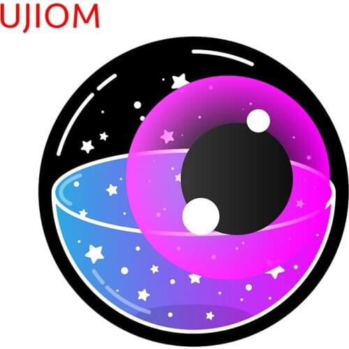UJIOM Wall Stickers Neon Pink And Blue Cosmic Glass Eyeball Decoration Sticker Accessories Room Waterproof Home Decor Art Decal