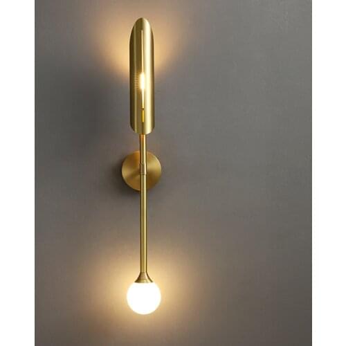 Nordic wall lamp creative corridor stair porch lamp postmodern glass bubble long wall lamp living room gold decorative lamp