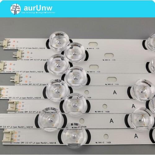 New 10set=80 PCS LED strip replacement For LG 47LB6300 47GB6500 innotek DRT 3.0 47 inch A B 6916L-1715A 1716A 6916L-1961A 1962A