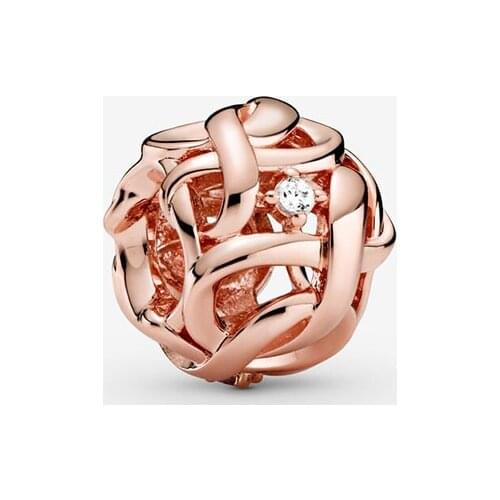 New Fashion 925 Sterling Silver Beads Openwork Woven Infiniteness Charm fit Original Pandora Bracelets Women DIY Jewelry Gift