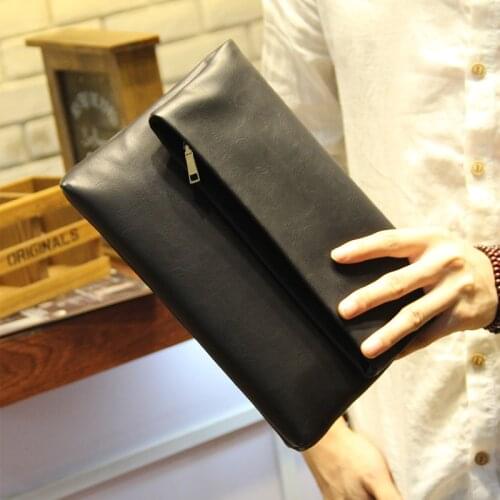 New Men High Quality Pu Leather Clutch Retro Collapsible Wallets Casual Business iPad Coin Purse
