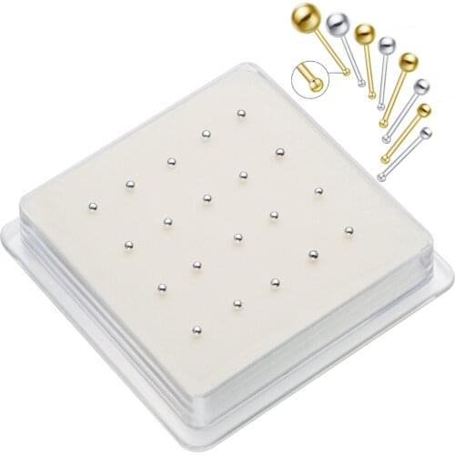 925 Sterling Silver 1.0 MM Ball Nose Studs Pins Bone Piercing Nez Body Piercing Jewelry 20 Pcs / Pack unsiex boy jewelry making