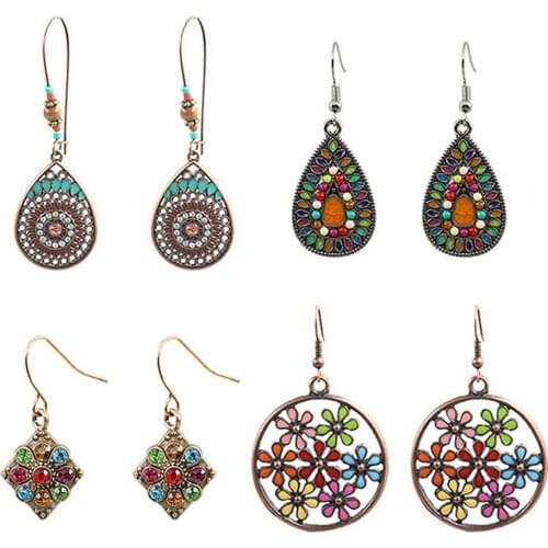 Durable Earring Retro Bohemian Vintage Ear Ring Dangle Eardrop for Dressing Room New Arrival Geometric Jewelry Party Gifts