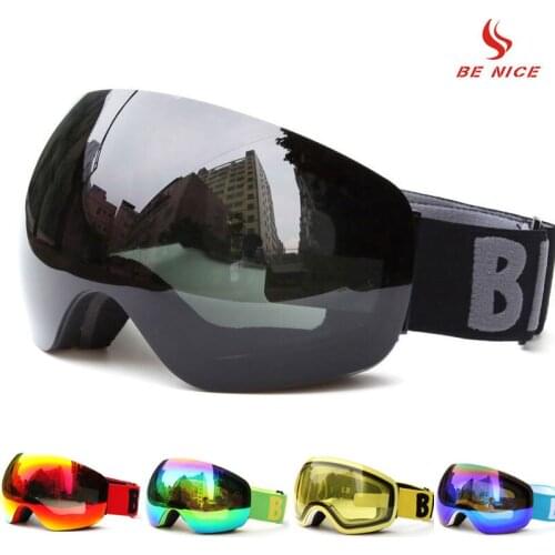Professional Big Frame Ski Goggles Double Lens UV400 Anti-fog Adult Snowboard Skiing Glasses Women Men Snow Eyewear for helmet