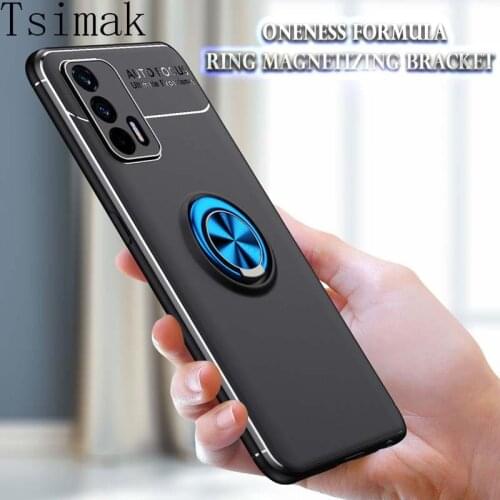 Case For Realme GT Neo Q2 Q3 Pro Q2i Q3i V3 V5 V11 V13 V15 Narzo 30A 20A 20 Pro 30 5G Phone Cover Silicone Ring Stand Back Coque