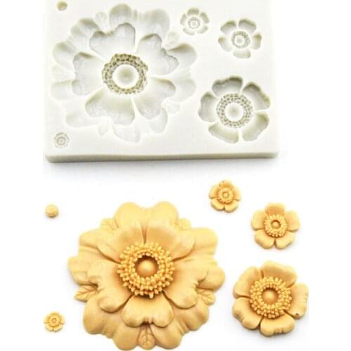 Rose Flower Chocolate Silicone Mold Sugar Cookies Chocolate Mould Cake Lace Decoration Clay DIY Mold Baking Tool