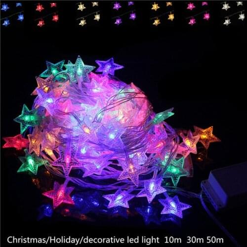 10m 20m LED String Christmas Light EU Plag 220v Wedding Party garden Xmas led star String holiday light Outdoor led lamp