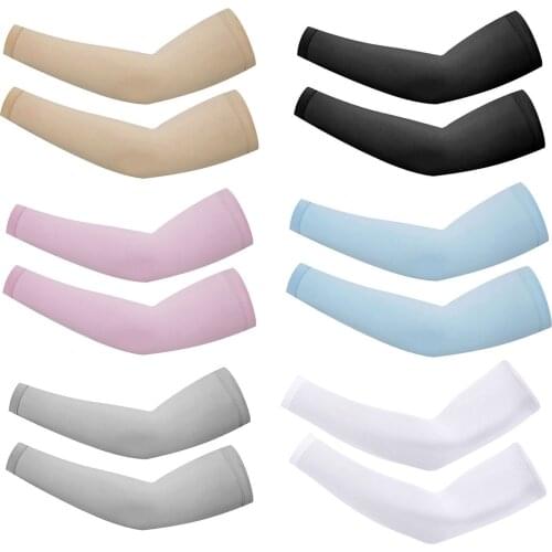 Ice Fabric Breathable Uv Protection Running Arm Sleeves Fitness Basketball Elbow Pad Sport Cycling Outdoor Arm Warmers #P2