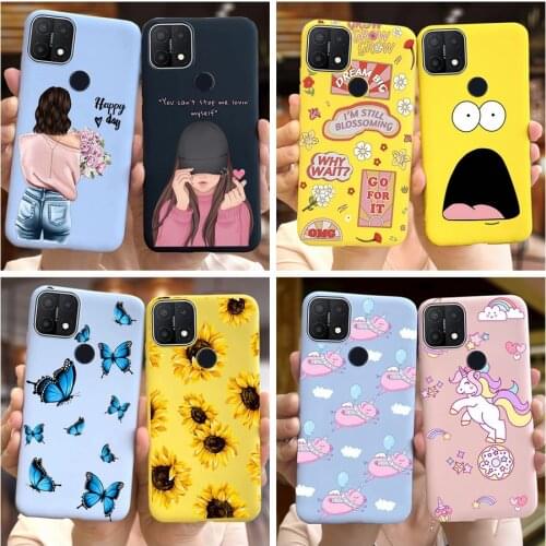 For OPPO A15 A15S Case 6.52 inch Sunflowers Cartoon Funny Paintted Phone Case For OPPO A15s A 15 CPH2179 Camear Protective Funda