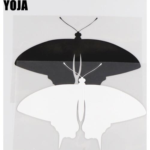 YOJA 18.3×12.3CM Butterfly Car Stickers Cartoon Animals Decal Beautiful Vinyl Pattern Black/Silver 19C-0047