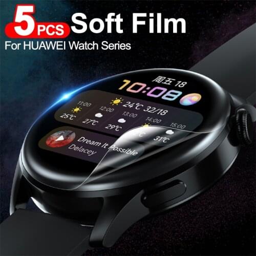 5Pcs Screen Protector For Huawei Watch 3 pro Soft Film For Huawei Watch GT 2 Pro 46mm 42mm Ultra-thin Full Smartwatch Film Cover