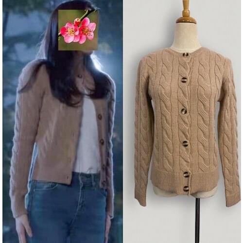 Korean Drama TV Star Moon Ga Young Knitted Cardigans Women Rabbit Hair Blend Short Twisted Sweater Female 2021 Spring Tops