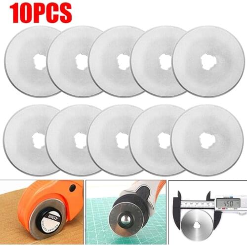 10pcs 45mm Rotary Cutter Backup Blades Circular Quilters Replacement Sharp Blades Handcraft DIY Quilting Tools DIY Cutting Blade