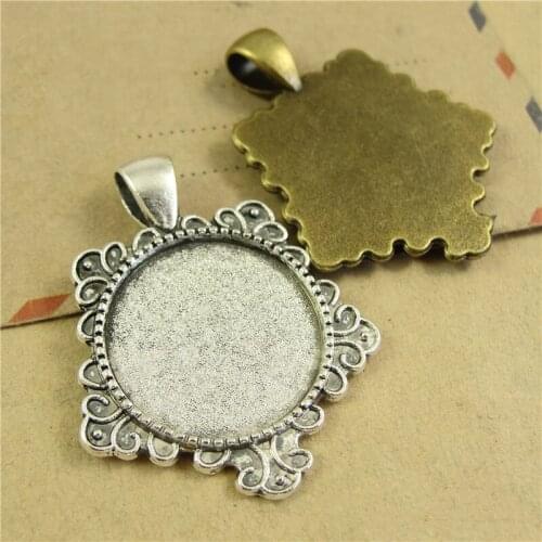 10pcs New Alloy Pendant Base 20MM Retro Ancient Silver / Ancient Bronze, DIY Jewelry Blank Support Accessories Wholesale