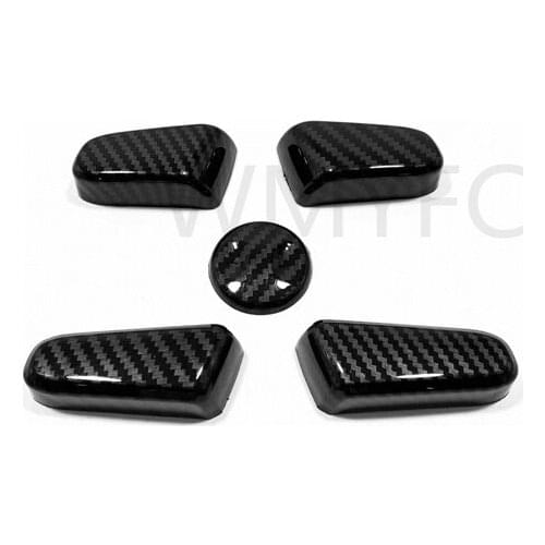 ABS Carbon fiber For KIA Seltos 2020 Accessories Car Seat adjustment Switch Decoration Cover Trim Sticker Car styling 5pcs