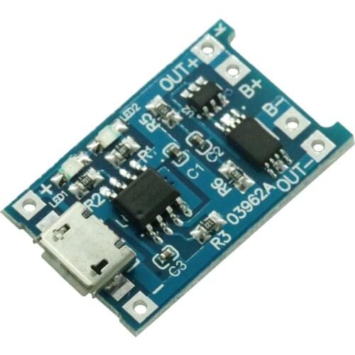 Automatic Protection! 2PCS Micro USB 5V 1A 18650 TP4056 Lithium Battery Charger Module Charging Board With Dual Functions