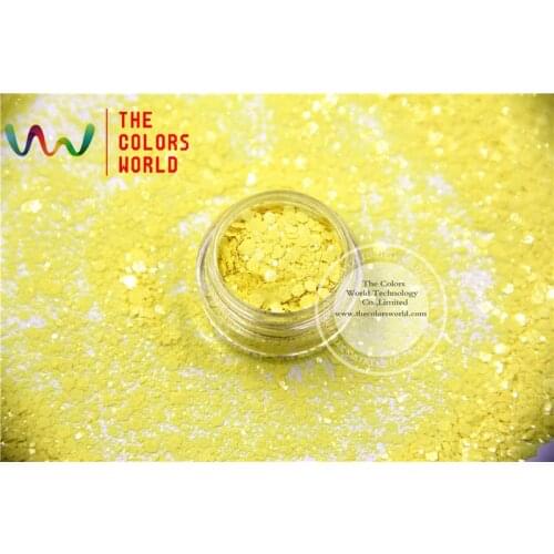 TCH301-H1 Yellow Colors Mixed Hexagon Shape Solvent resistant Glitter Sequins for nail art DIY decoration and Holiday decoration