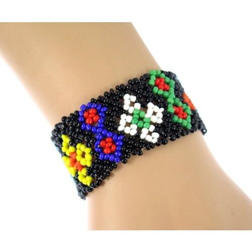 Handmade Bead Bracelet Hippy Friendship Popular Roll Crochet Woven Seed Beads Pattern Bracelets For Women Men 2018 Gift