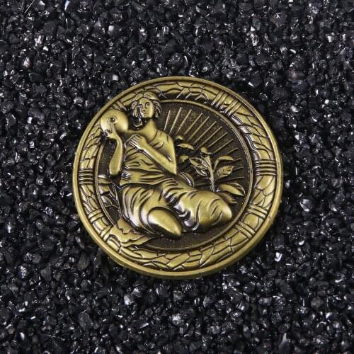 Game Residents Evils Two Sides Coin Keychain 3 Medallion Woman Horse Lion Logo Coins for Women Men Collection Jewelry