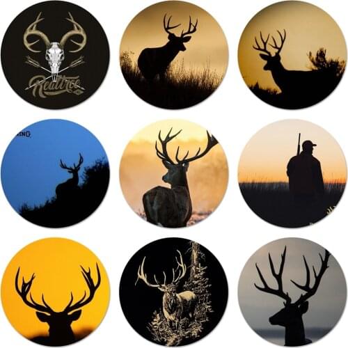 Browning Hunting Deer Icons Pins Badge Decoration Brooches Metal Badges For Backpack Decoration 58mm