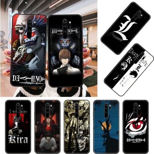 Phone Case For Xiaomi Redmi Note 8 8T 7 7A 9 9A 9S 8A 4 5 6 Pro Black Cover Waterproof Silicone Funda Anime Japan Death Note