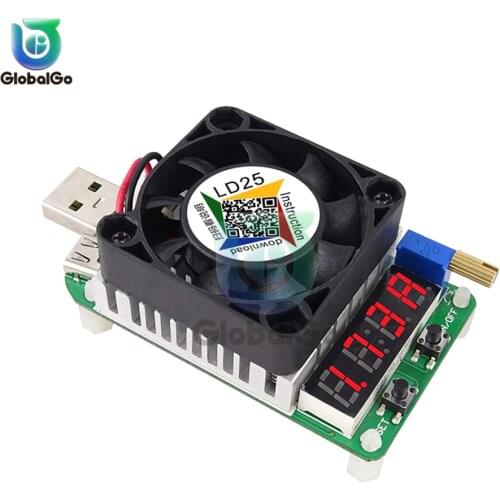 LD25 LD35 USB Smart Electronic Load Discharge Battery Capacity Resistor Tester 4A 5A 25W 35W Red Digital Ammeter Voltmeter
