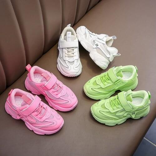 Childrens Sports Shoes Summer 2021 New Boys Fashion Sneakers Girls Soft Sole Casual Student Running Shoes Non-slip Air-mesh Hot