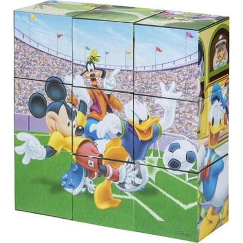 Disney wooden 3X3 3D Six-sided Jigsaw Mickey/princess/winnie for Children Kids Educational Toys