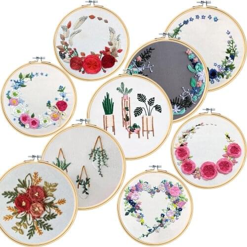 DIY Flowers Plants Pattern Bordado Embroidery kit Cross Stitch Bastidor Para Bordar Needlework Tools Printed Sewing Craft Kit