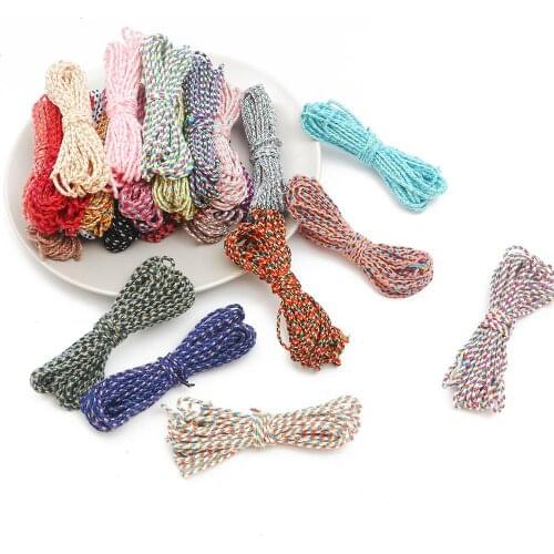 5Meter 2mm Handmade Cotton Braided Cord Twisted Cord Rope Craft Macrame String For Home Wedding Decoration