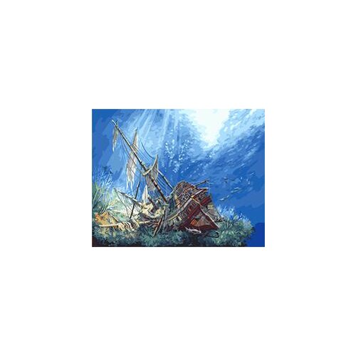 MaHuaf-W113 Sinking ship under sea painting by numbers canvas painting home decor paint by number