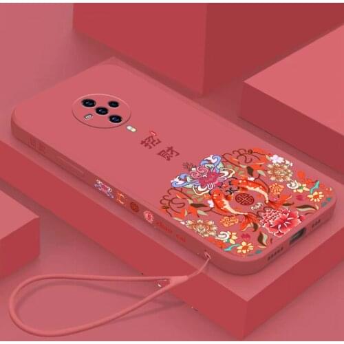 Chinese Auspicious Retro Palace Soft Gel Liquid Silicone Phone Cases For VIVO S6 Casing With Phone Straps