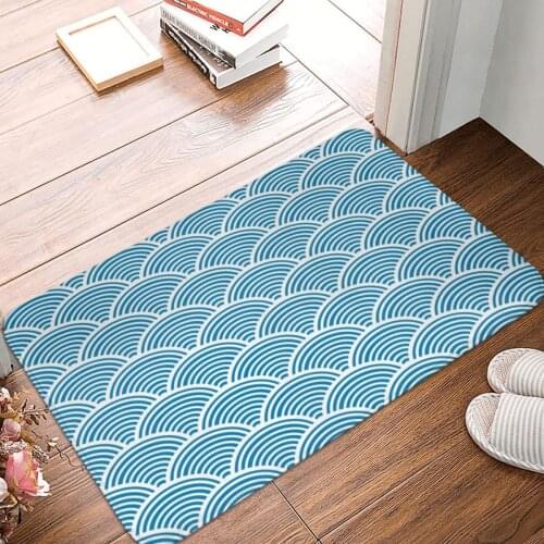 Japanese Style Pattern Doormat Carpet Mat Rug Polyester PVC Non-Slip Floor Decor Bath Bathroom Kitchen Living Room 40*60